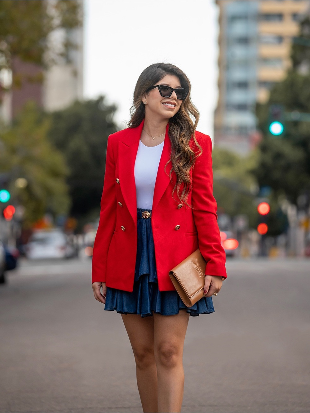 Zara Red Double-Breasted Blazer Jacket - Picture 2 of 7